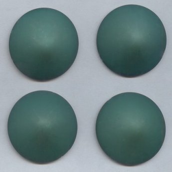 30mm. GREEN MATTE ROUND POINTED CABOCHONS - Lot of 36