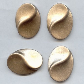 38x28mm. GOLD GLITTER TEXTURED OVAL CABOCHONS - Lot of 36