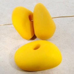 YELLOW MATTE 43X31MM NUGGET BEADS - Lot of 12