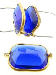 SAPPHIRE 25X18MM OCTAGON 2-LOOP BRASS CHANNELS - Lot of 72