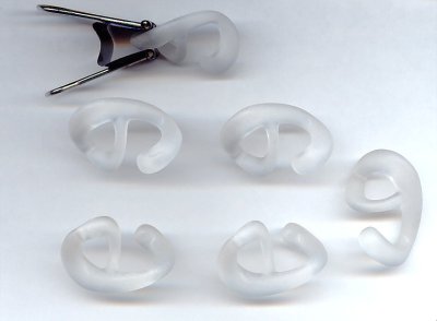 Crystal Matte - 26mm. Oval Plastic Hooks - Sold in Lots of 12