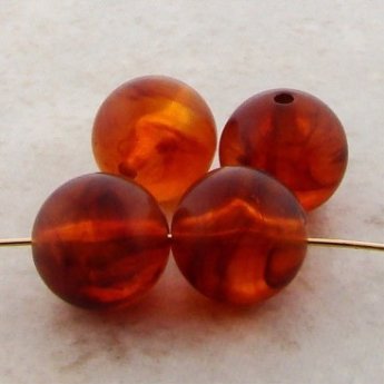 (image for) TORTOISE 12MM SMOOTH ROUND BEADS - Lot of 12