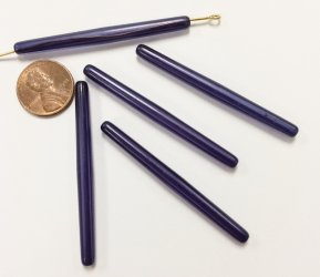 MONTANA SAPPHIRE 58X5MM STICK TUBE BEADS - Lot of 12