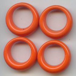 ORANGE 27MM ROUND 1-HOLE PENDANTS - Lot of 12