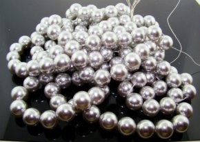 GREY 12MM ROUND SMOOTH JAPANESE PEARLS - Lot of 63