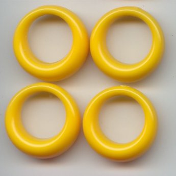 YELLOW 27MM ROUND 1-HOLE PENDANTS - Lot of 12