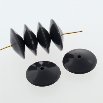 BLACK 21X9MM ROUND SPACER BEADS - Lot of 12