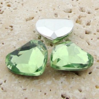 Peridot Jewel - 18mm. Heart Faceted Gem Jewels - Lots of 144