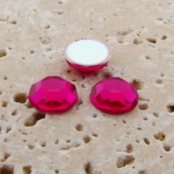 Fuchsia Jewel Faceted - 9mm. Round Cabochons - Lots of 144