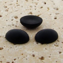 Jet Matte Frosted - 8x6mm. Oval Domed Cabochons - Lots of 144