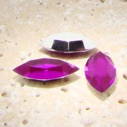 Fuchsia Jewel - 15x7mm. Navette Faceted Gem Jewels - Lots of 144