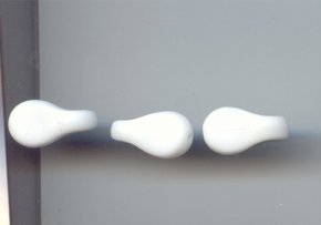 WHITE MATTE 18X10MM UNIQUE SHAPE BEADS - Lot of 12