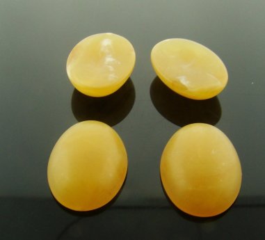 18x13mm. HONEY AMBER MATTE MARBLE OVAL CABOCHONS - Lot of 48