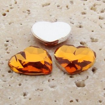 Madeira Topaz Jewel Faceted - 18mm Heart Cabochons - Lots of 144
