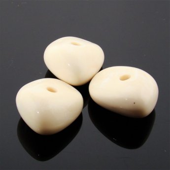 IVORY MARBLE 30X23MM NUGGET BEADS - Lot of 12