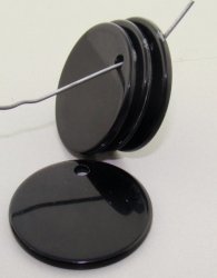 BLACK 27MM ROUND FLAT 1-HOLE PENDANTS - Lot of 12