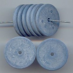 BLUE MATTE 2X22MM ROUND SPACER BEADS - Lot of 12