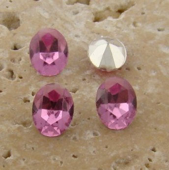 Rose Jewel - 8x6mm. Oval Faceted Gem Jewels - Lots of 144