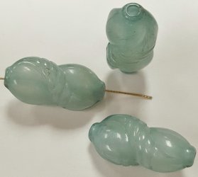 JADE PEARLIZED 20X9mm. UNIQUE TWISTED OVAL BEADS - Lots of 12