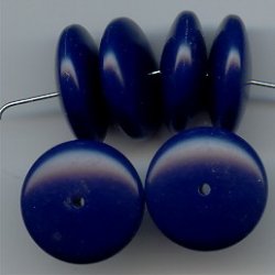 NAVY BLUE 8X20MM SPACER DISC BEADS - Lot of 12