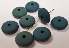 HUNTER GREEN MATTE 4x10mm. SMOOTH TIRE SPACER BEADS - Lots of 12