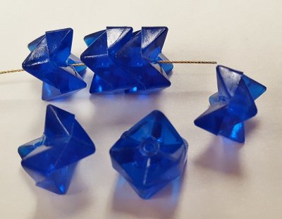 SAPPHIRE 9x10mm. FACETED ZIG ZAG STACKABLE BEADS - Lots of 12