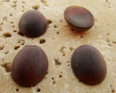 18X13mm. TORTOISE MATTE MARBLE OVAL CABOCHONS - Lot of 48