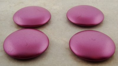 30mm. PINK METALLIC ROUND CABOCHONS - Lot of 36