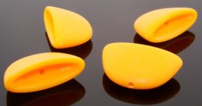 YELLOW MATTE 25MM FLAT BEAD CAPS - Lot of 12