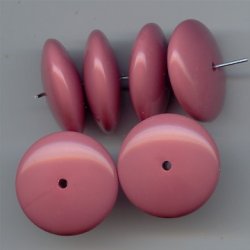 DK PINK 10X26MM SPACER DISC BEADS - Lot of 12