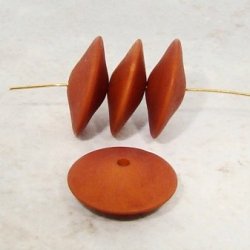MATTE CARAMEL 18X7MM SAUCER SPACER BEADS - Lot of 12
