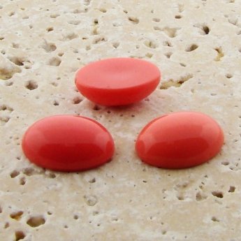 Coral Opaque - 25x18mm. Oval Domed Cabochons - Lots of 72