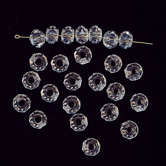(image for) CRYSTAL 7x10MM FACETED DONUT BEADS - Lot of 12