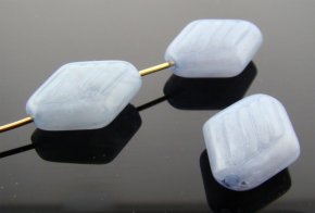 BLUE PEARLIZED 19X15MM TRIANGLE TEXTURED BEADS - Lot of 12