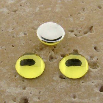 Lime Jonquil Jewel - 7mm. Round Domed Cabochons - Lots of 144