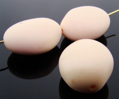 TAN MATTE 28x22MM FLAT OVAL BEADS - Lot of 12