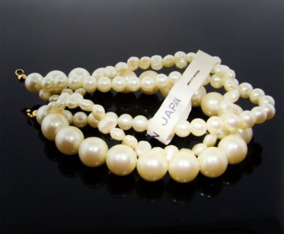 CULTURA 3 STRAND JAPANESE PEARL TIPPED 8" SECTION - Lot of 1
