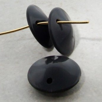 GREY 18MM ROUND SMOOTH PENDANTS - Lot of 12