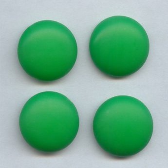 24mm. GREEN MATTE ROUND CABOCHONS - Lot of 36
