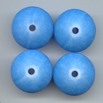 BLUE WASHED 12X26MM ROUND SPACER DISC BEADS - Lot of 12