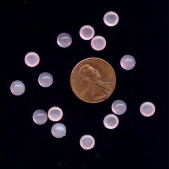 Pink Moonstone - 6mm. Round Domed Cabochons - Lots of 24