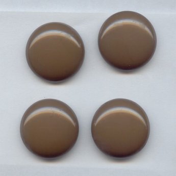 24mm. BROWN SHINY ROUND CABOCHONS - Lot of 36