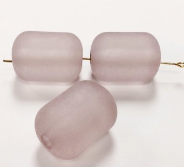 LIGHT PINK MATTE 30X20MM BARREL BEADS - Lot of 12