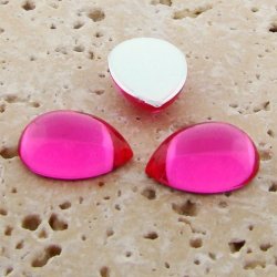 Pink Jewel - 25x18mm. Pear Domed Cabochons - Lots of 72
