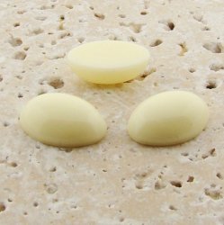 Ivory Opaque - 18x13mm. Oval Domed Cabochons - Lots of 144
