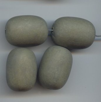 KHAKI MATTE 26X19MM OVAL BEADS - Lot of 12