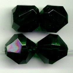 EMERALD 21MM. BICONE FACETED BEADS - Lot of 12