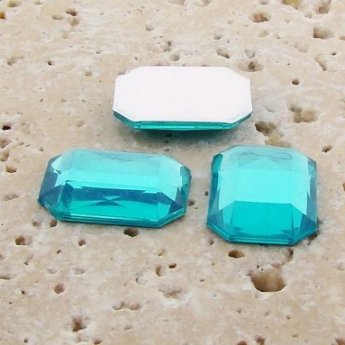 Aqua Jewel Faceted - 40x30mm. Octagon Cabochons - Lots of 12