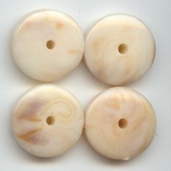 BEIGE MARBLE 5X18MM ROUND SPACER DISC BEADS - Lot of 12