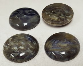 28mm. HUNTER GREEN MARBLE SHINY ROUND CABOCHONS - Lots of 25
